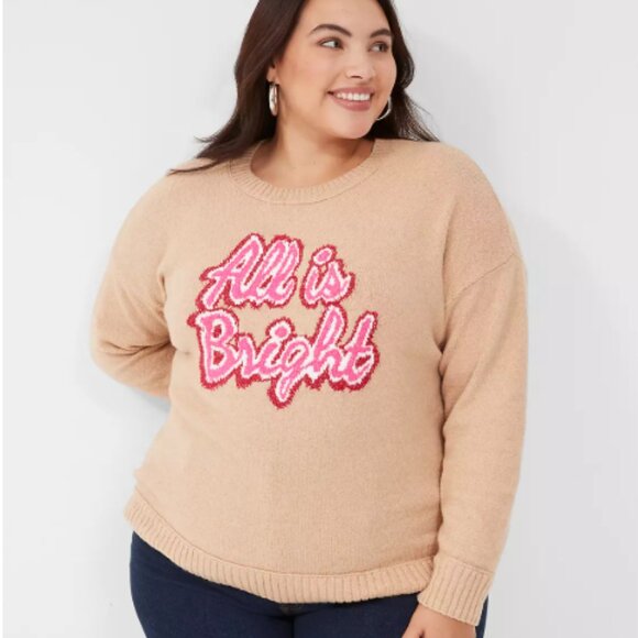 Lane Bryant Crew Neck All is Bright Sweater Size 18/20 - Picture 1 of 4